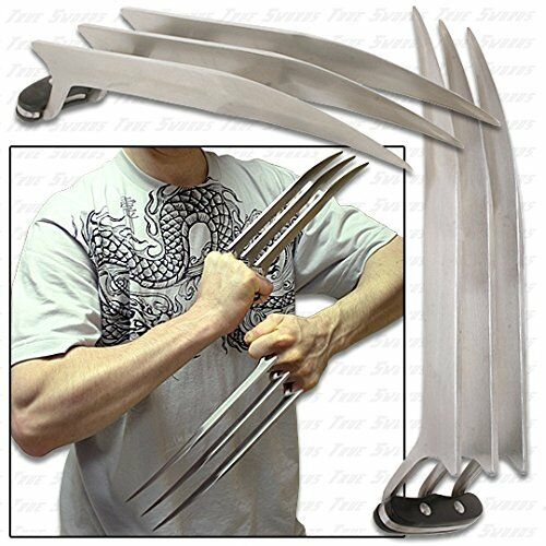 1 Pair (2 Pcs) Full Size 9.45" Stainless Steel Wolverine Wolf Claws 2 Lbs
