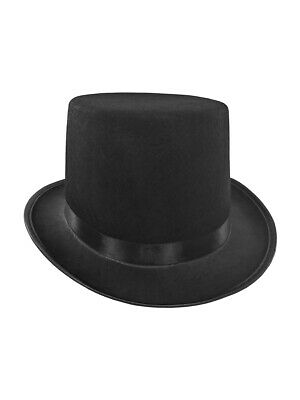 Mens Short Black Top Hat Cap Topper Slash Steampunk Victorian Charles Dickens