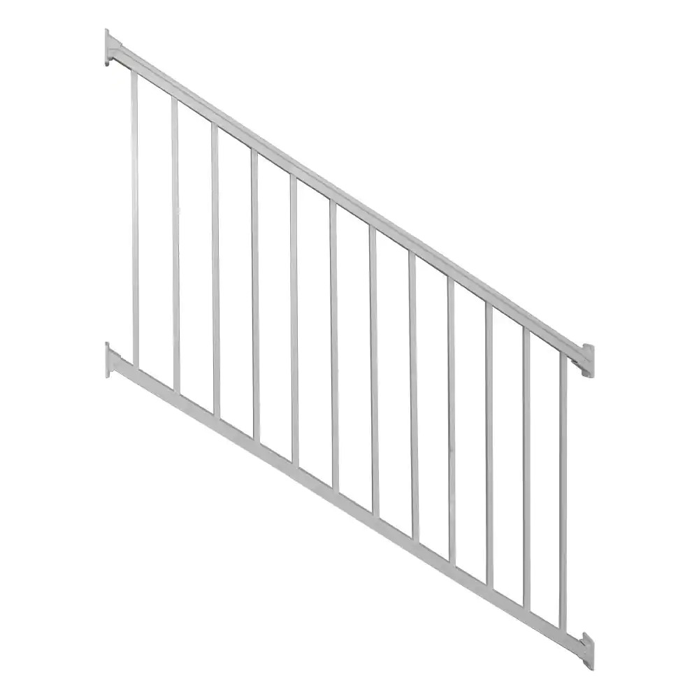 Stanford 36 In. H X 96 In. W Textured White Aluminum Stair Railing Kit