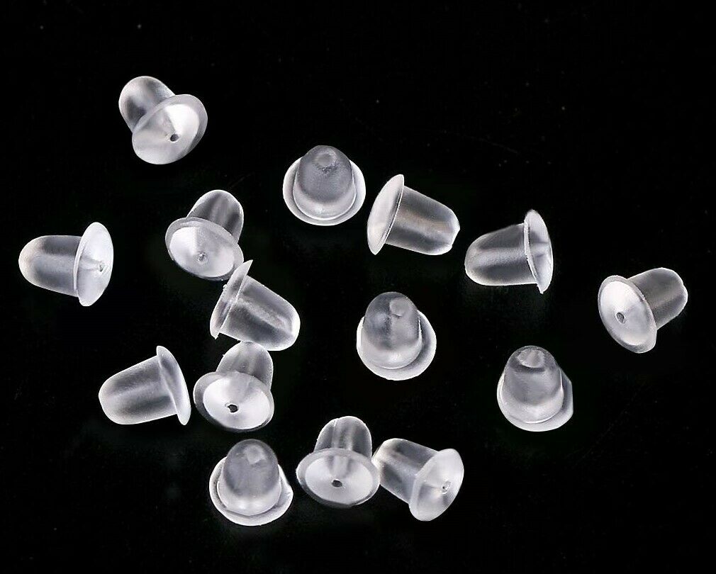 Clear Rubber/silicone Earring Safety Back Stopper Replacement Fish Hook 100 Pcs