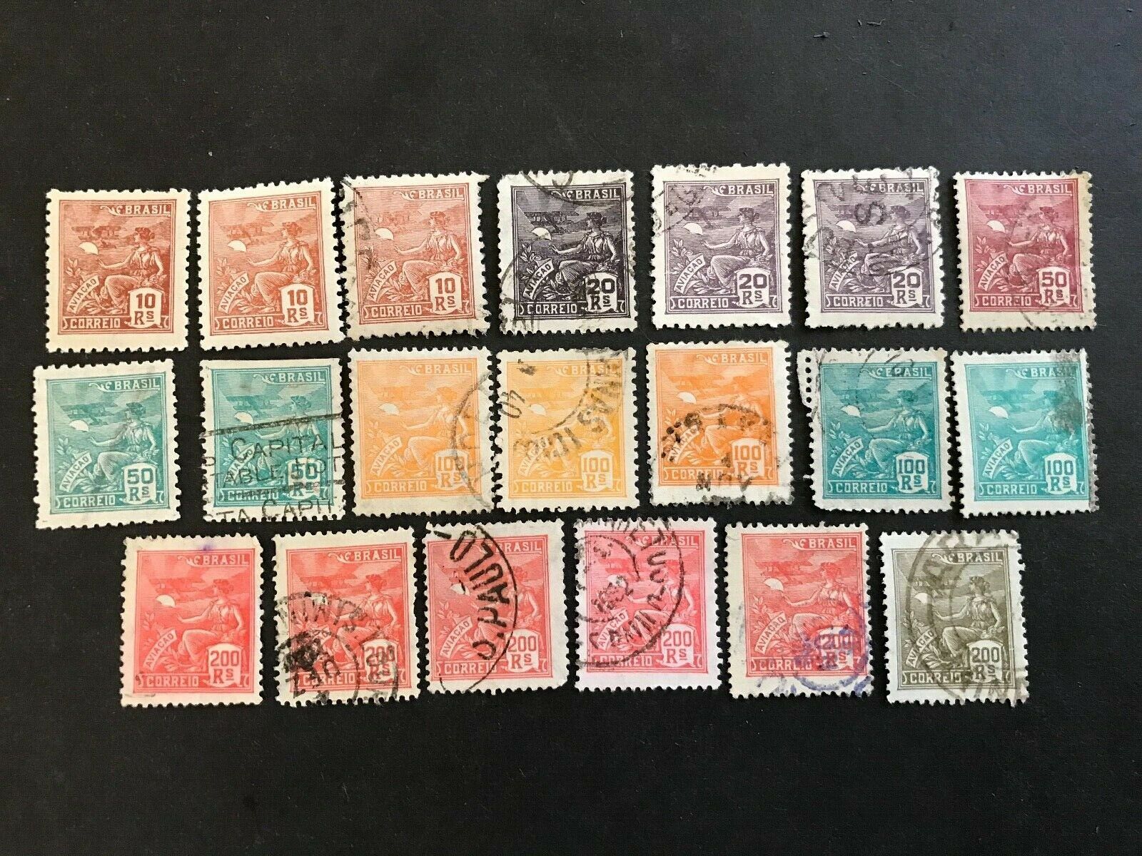 Brazil Stamps 1920's-30's Various Perfs Lot Of (2)mh (18)used