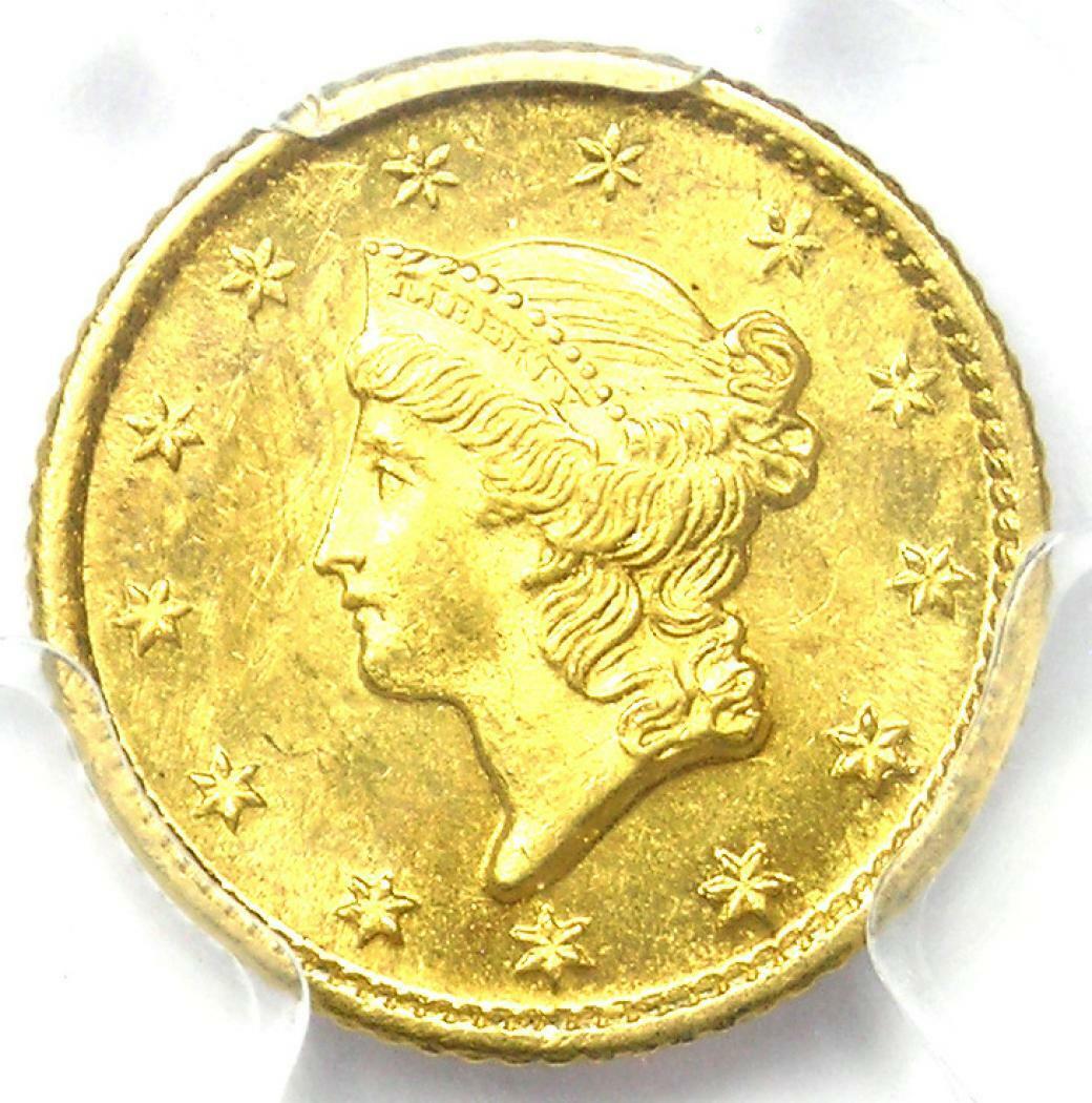 1849-o Liberty Gold Dollar G$1 - Certified Pcgs Uncirculated Details (unc Ms)