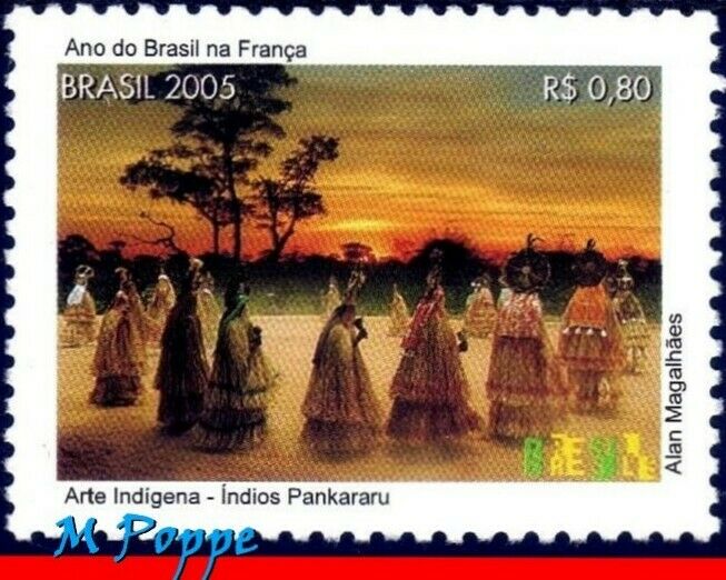 2958a Brazil 2005 Brazil Year In France, Pankararu Indians, Dance Art C-2618 Mnh