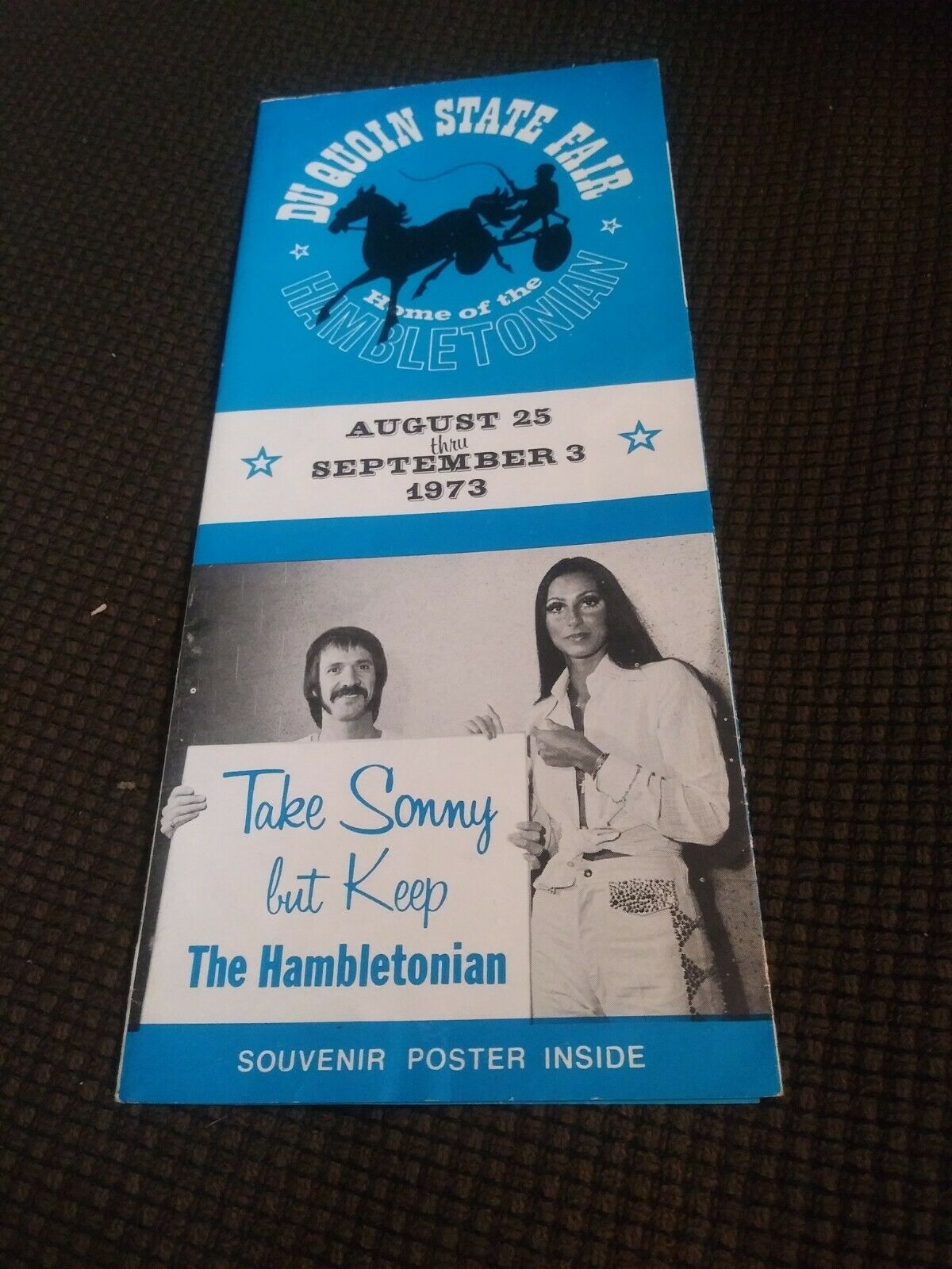Vintage Brochure For Du Quoin State Fair In Illinois 1973 Sonny And Cher