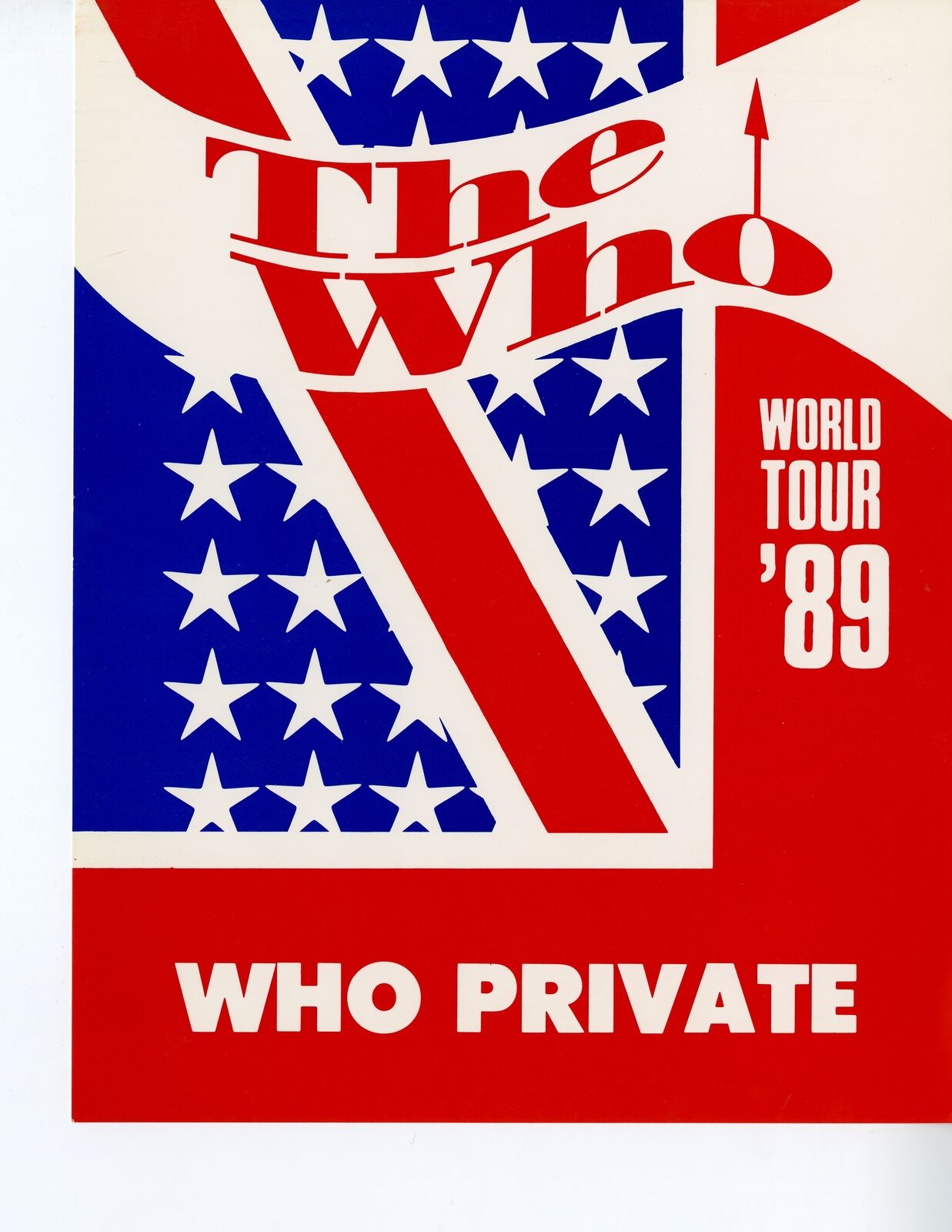The Who - World Tour '89 - Original Backstage Door Sign - Who Private -