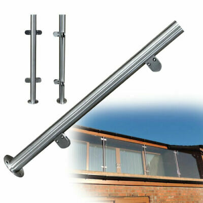 90cm Stainless Steel Glass Balustrade Round Pipe Railing End Post Pole Handrail