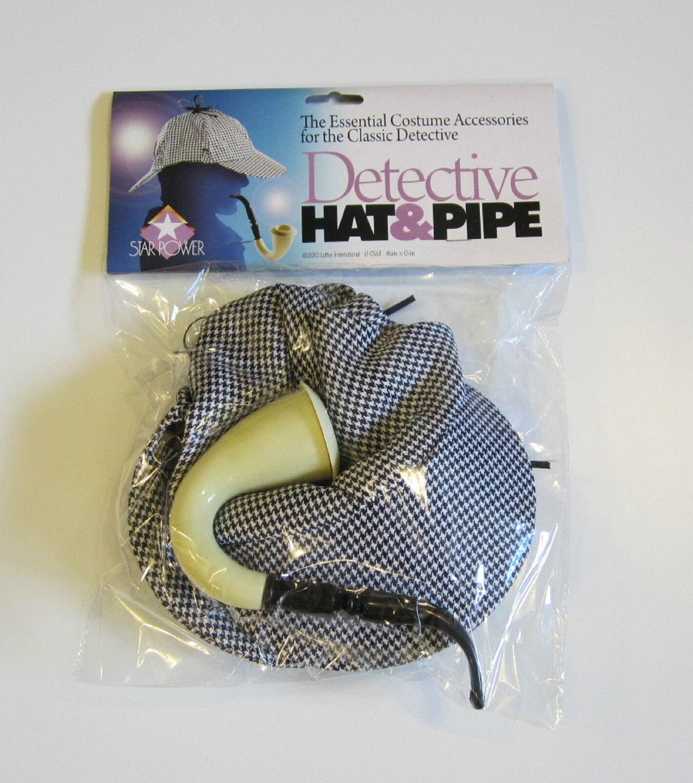 1 New Sherlock Holmes Detective Hat & Pipe Halloween Costume Accessory Kit