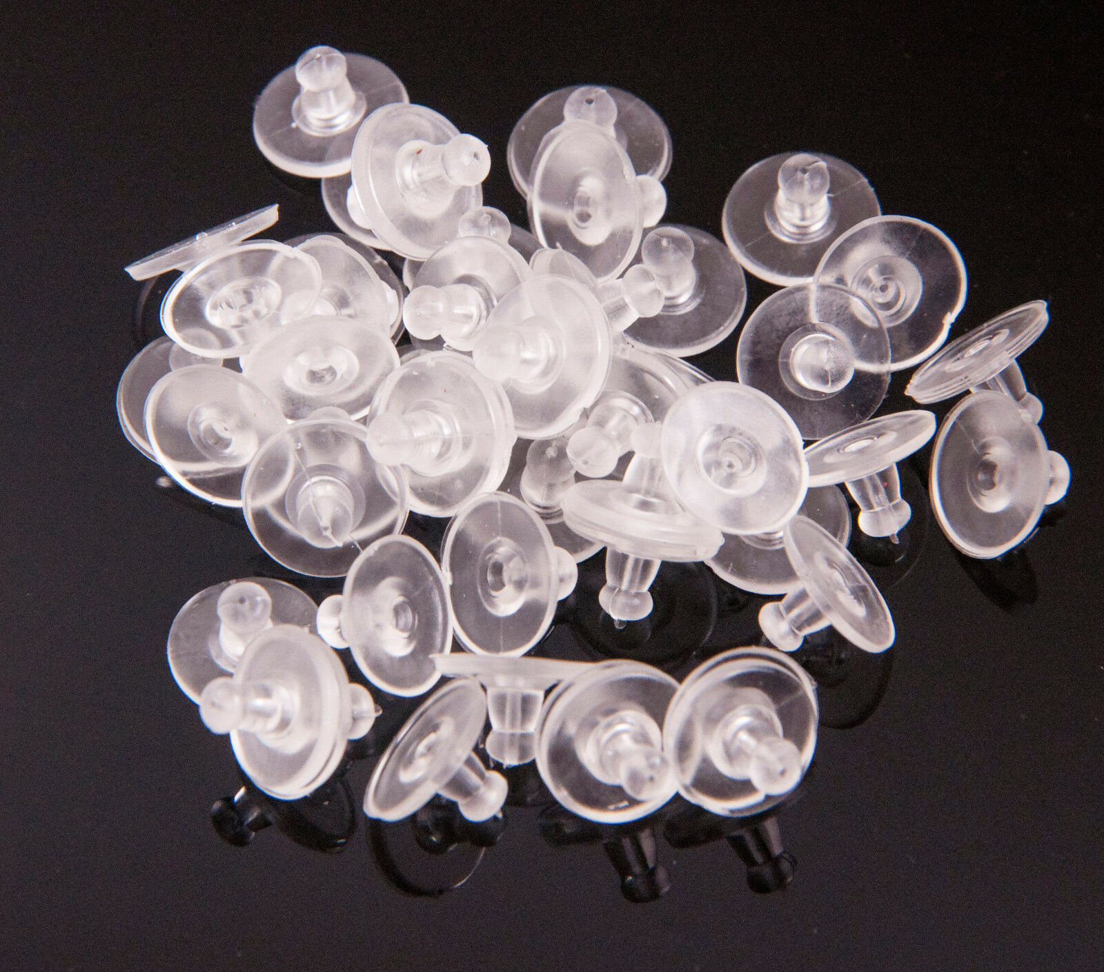 50 Pcs 11mm Clear Silicone Pierced Earring Cushions Back Pads Stoppers