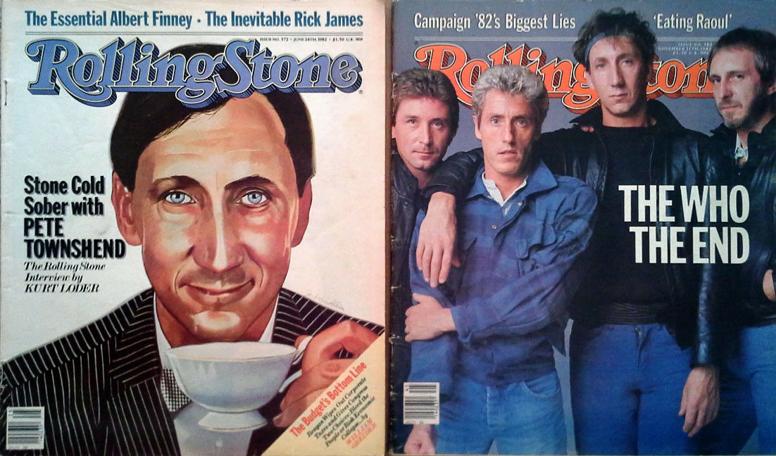Pete Townshend - Rolling Stone Mag + Who - Rolling Stione Mag -(2) Cover Stories