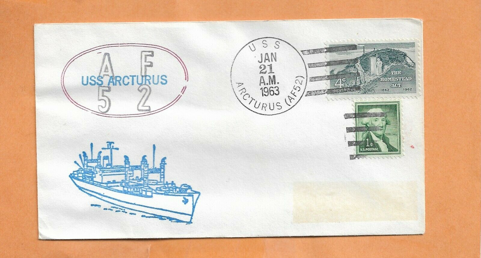 U.s.s. Arcturus Jan 21,1963  Naval  Cover