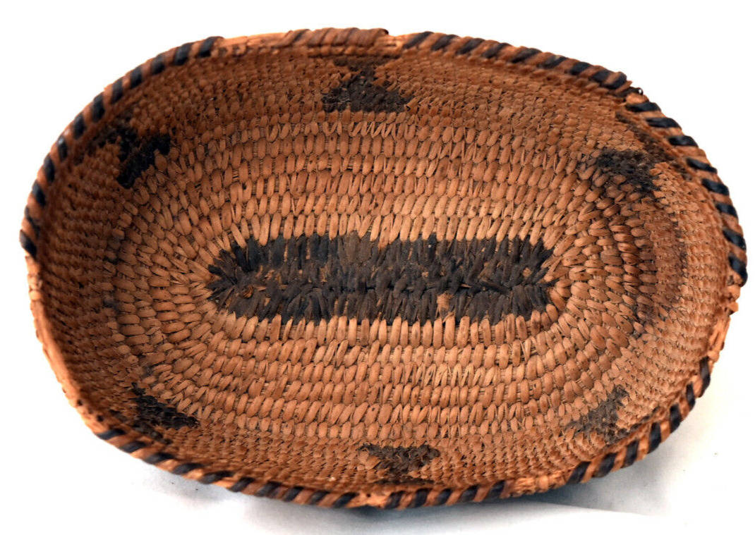 Antique Native American Indian Basket 6 1/4" X 4 1/4"x2 1/2"
