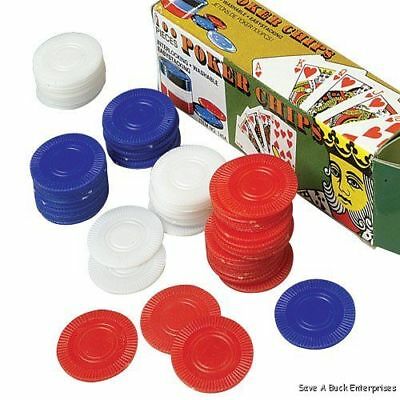 2500 Plastic Poker Chip Set - Red White Blue- Bulk Lot