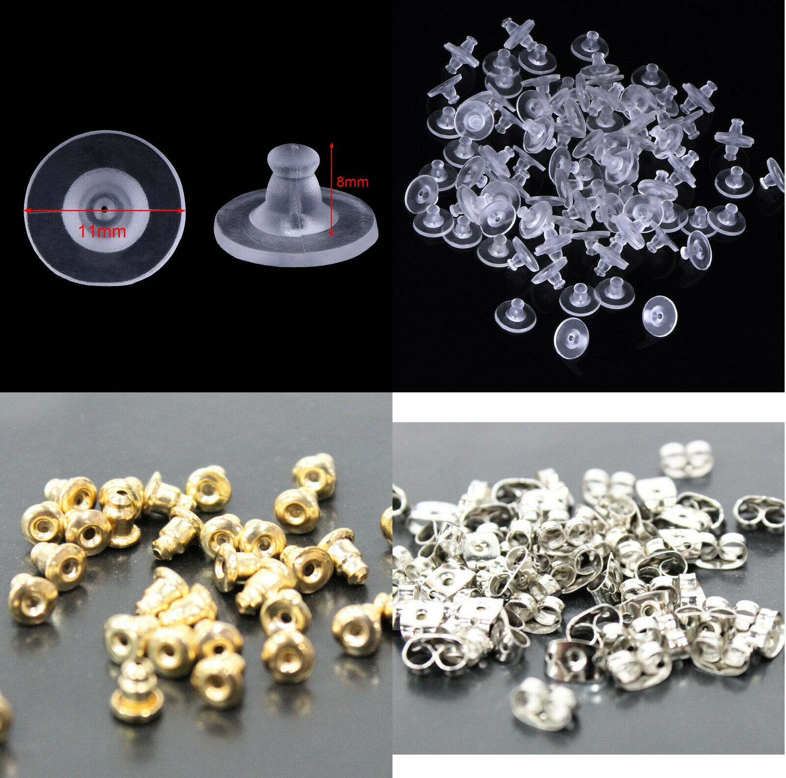 Earring Backs Clutch Push Back Stoppers Earring Backs In Metal Or Silicone