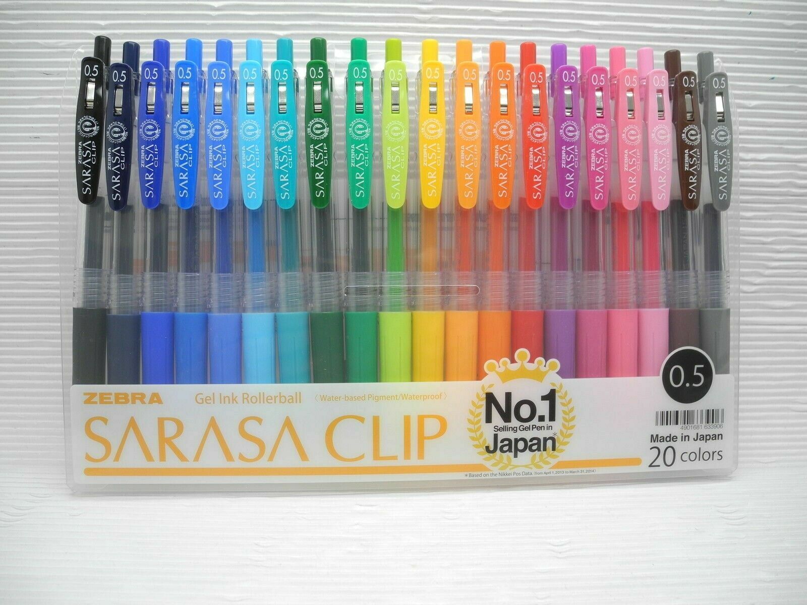 (20 Colors Set) Zebra Sarasa Clip 0.5mm Extra Fine Point Gel Ink Roller Ball Pen
