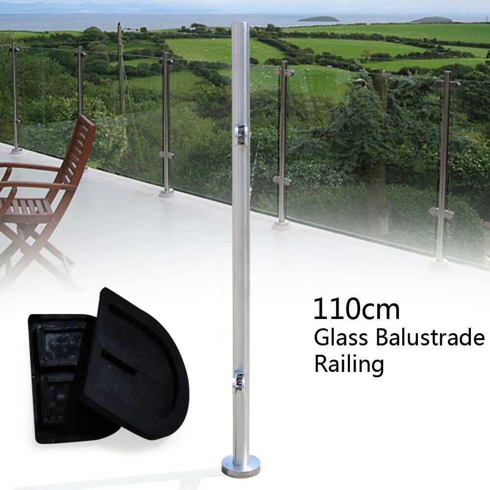 Stair Railing Post Glass Balustrade Pool Guardrail 316 Stainless Steel 110cm Usa