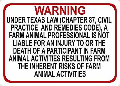 Texas Farm Professional Liability Sign - Chapter 87 Civil Practice Code