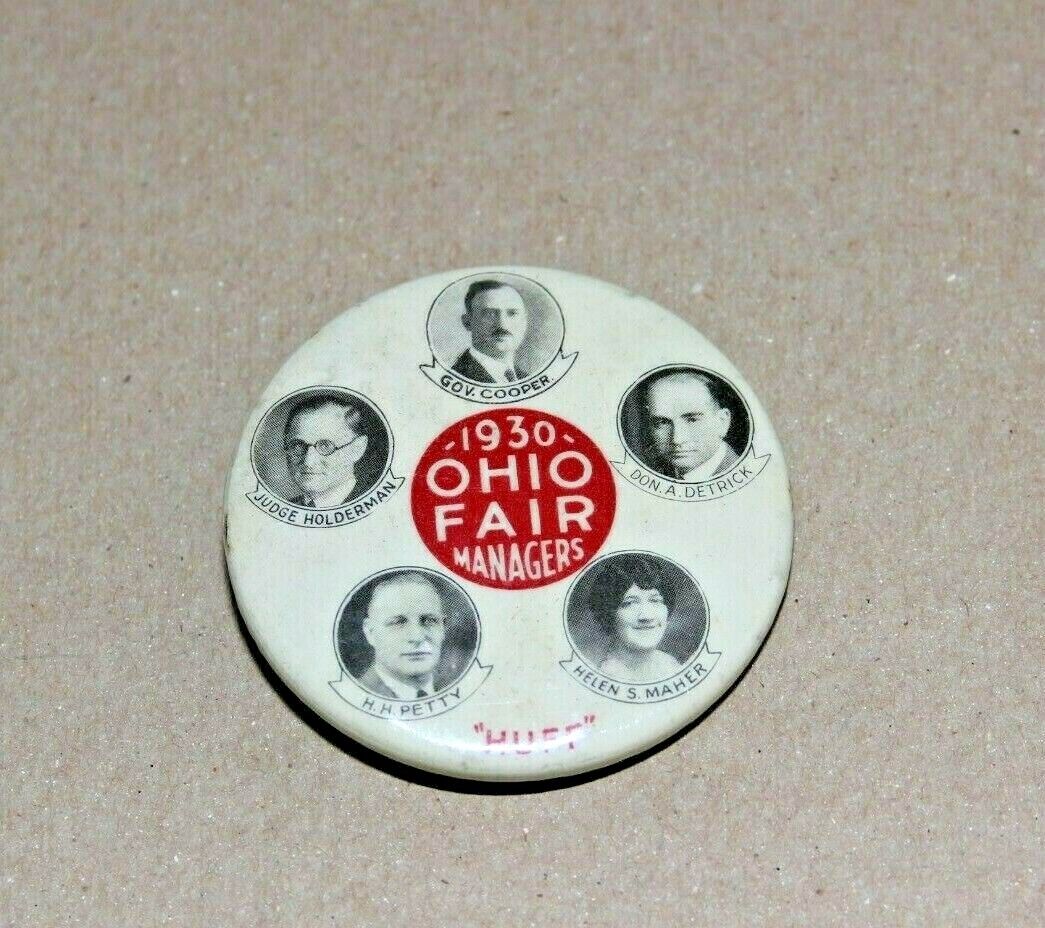 1930 Ohio Fair Managers Pinback Button "huff"
