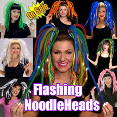 Light Up Noodle Head Band Led Lights Party Hats Rave Costume Dress Up Hat New!