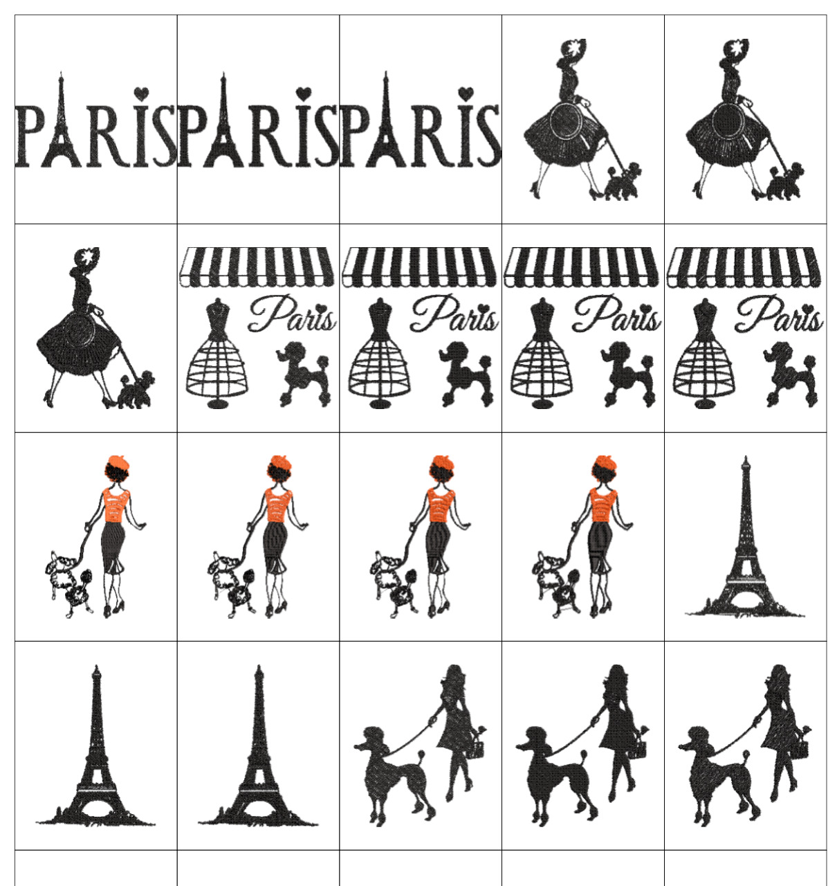 Paris Collection Embroidery Machine Designs Collection Pes Hus Jef Vp3 Dst Exp