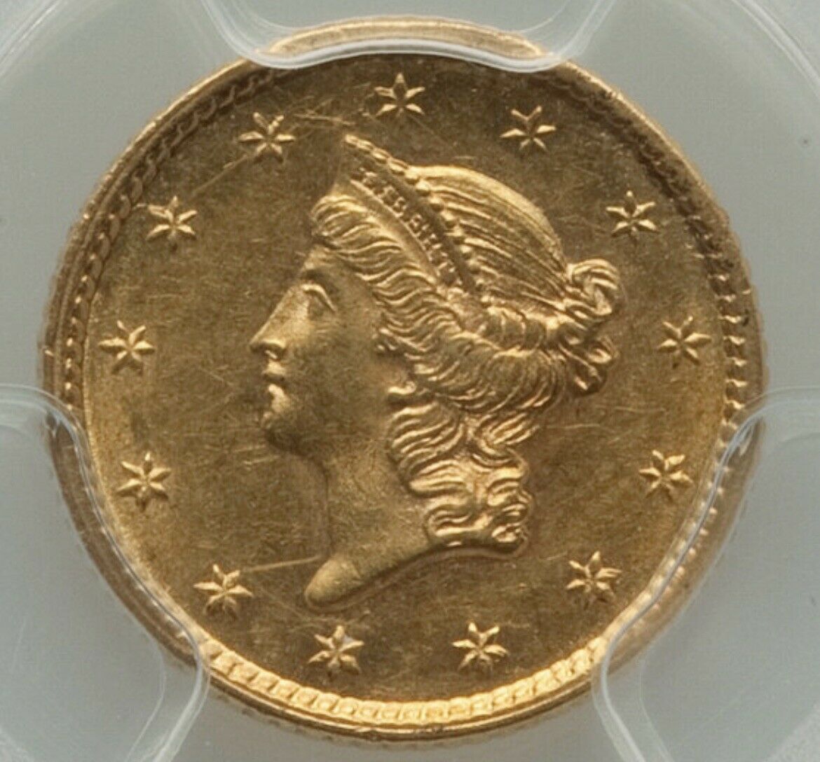 1853 G$1 Ms61 Pcgs.