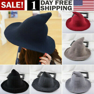 Us! Modern Witch Hat Made From High Quality Sheep Wool Halloween Party Witch Hat
