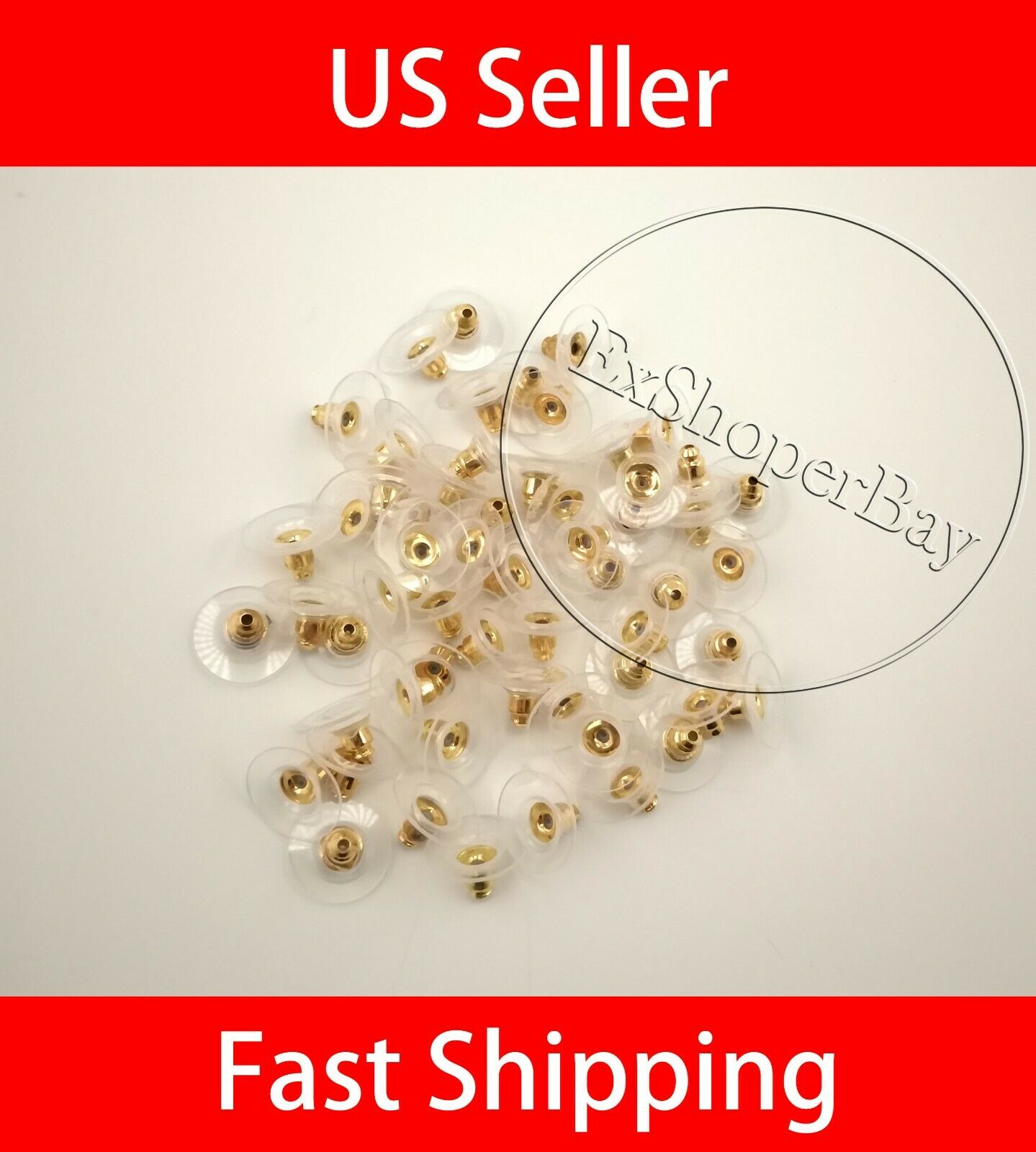 100pc Earring Backs Post Backings Stopper Silver Golden Stud Secure Hook Earring