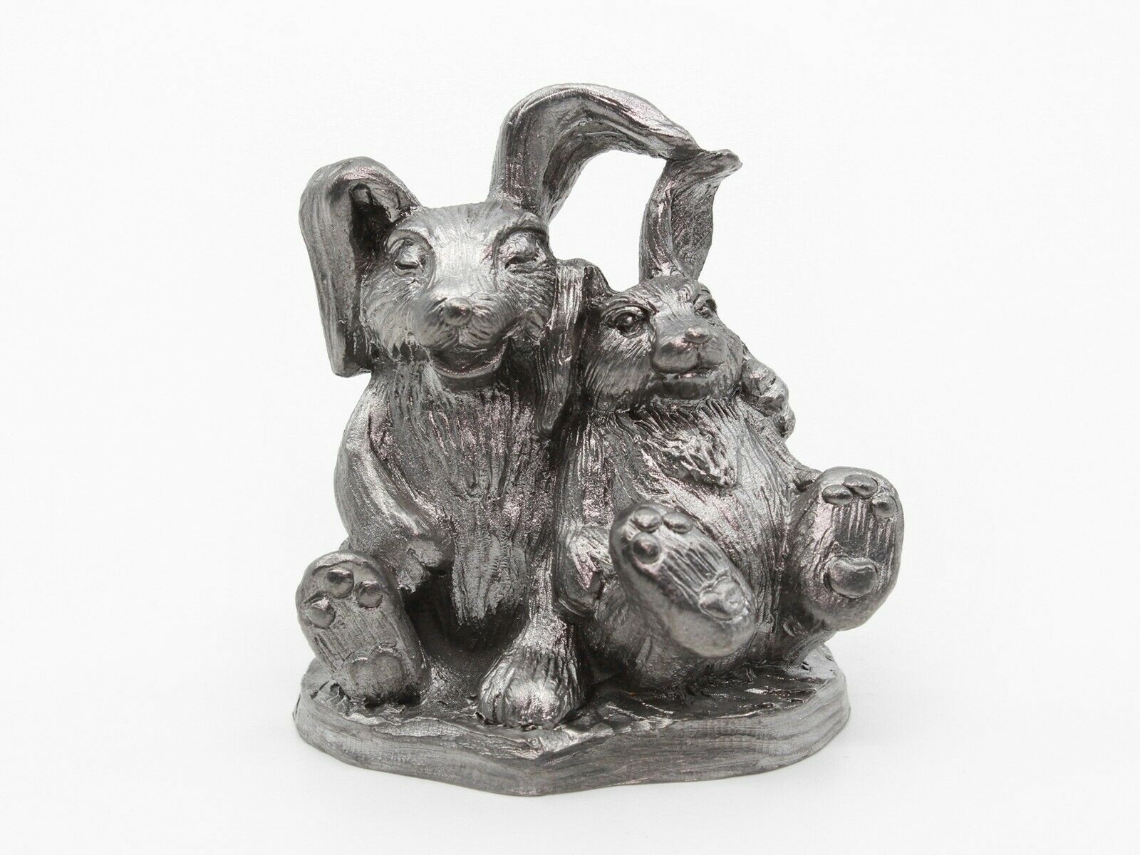 Rabbits - Friendship Gift Of Love - 2.25" Pewter Figurine - 1998 Michael Ricker