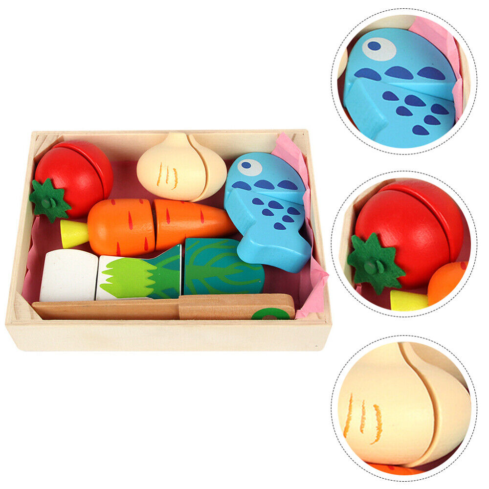 1 Set Wooden Fruit Toys Fruit Cutting Toy Cutting Food Toys