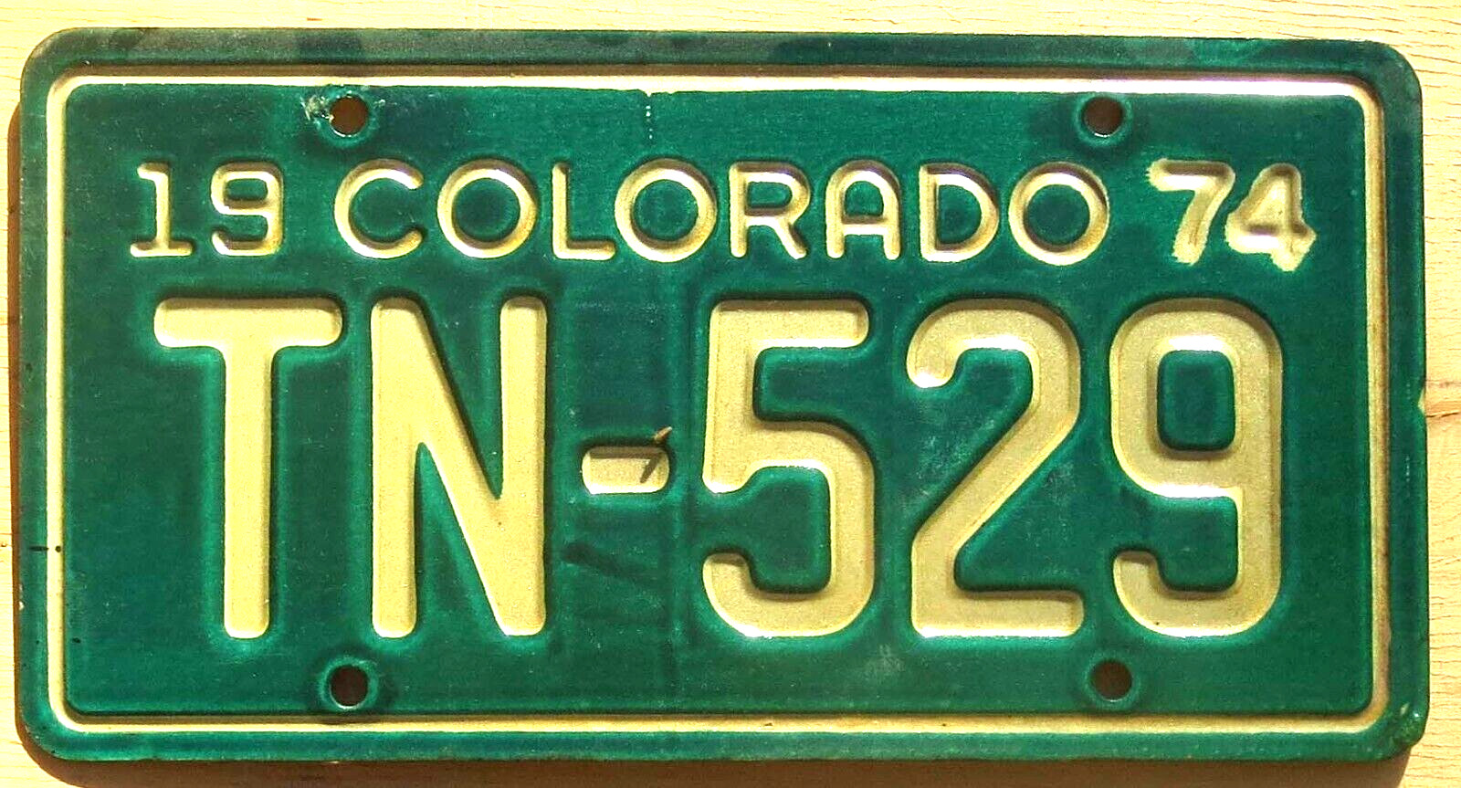 1974 Colorado Motorcycle License Plate Number Tag