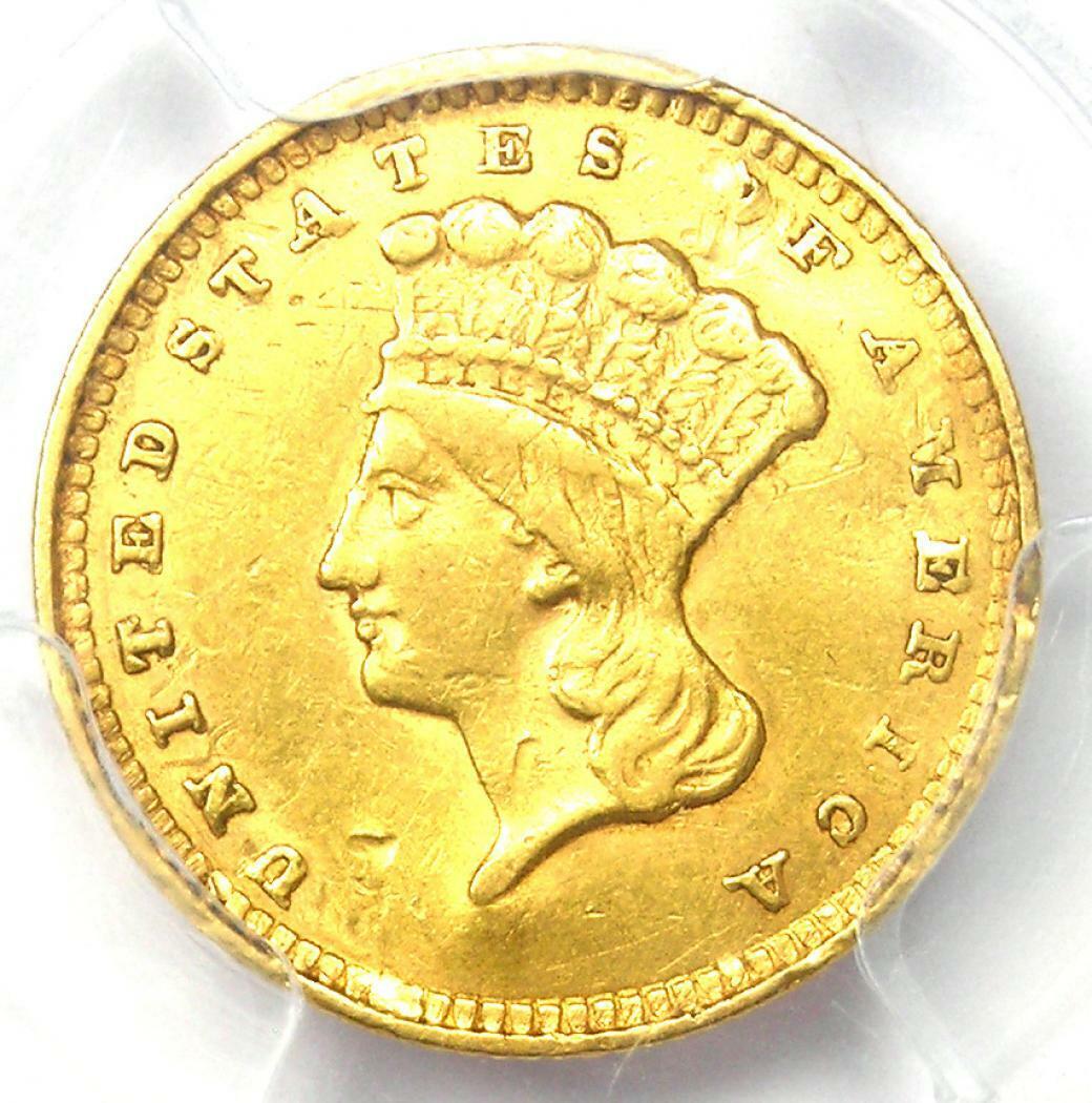1856 Indian Gold Dollar G$1 - Certified Pcgs Au Details - Rare Early Coin!