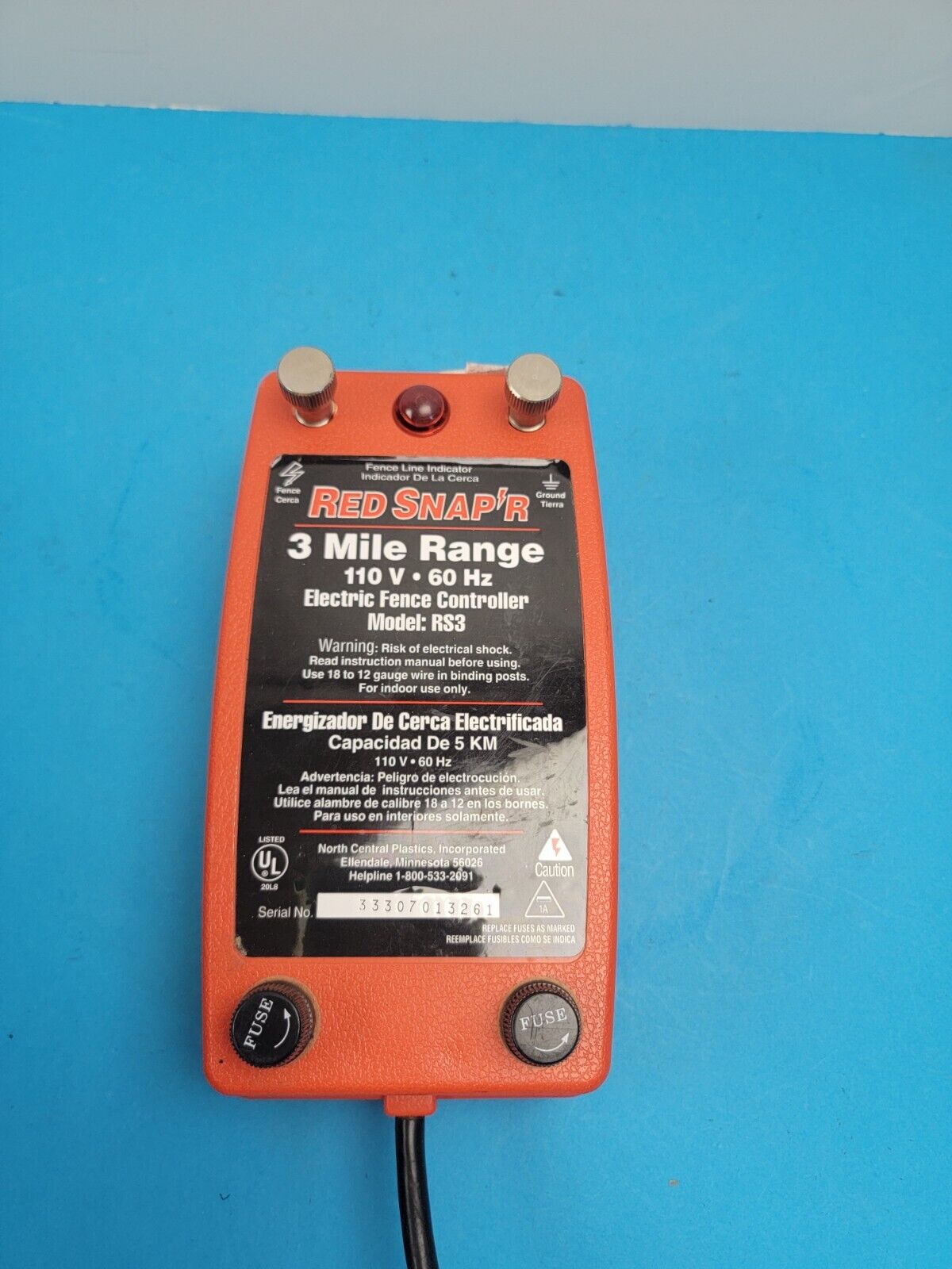 Red Snap'r Electric 3 Mile Range Fence Controller Model Rs3