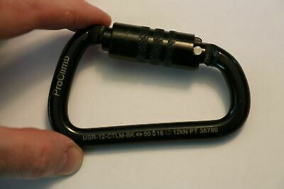 Black Carabiner Steel Twist Lock 50kn Or 11200lb