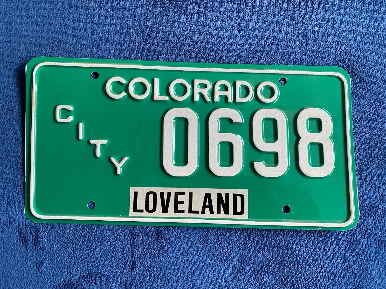 1980's Colorado City Of Loveland License Plate 698