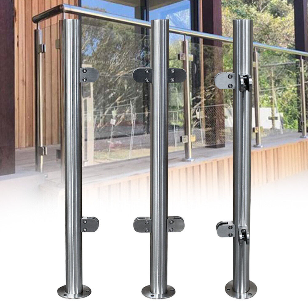 110cm High Glass Balustrade Post Railing Glazing Handrail Fence Stainless Steel