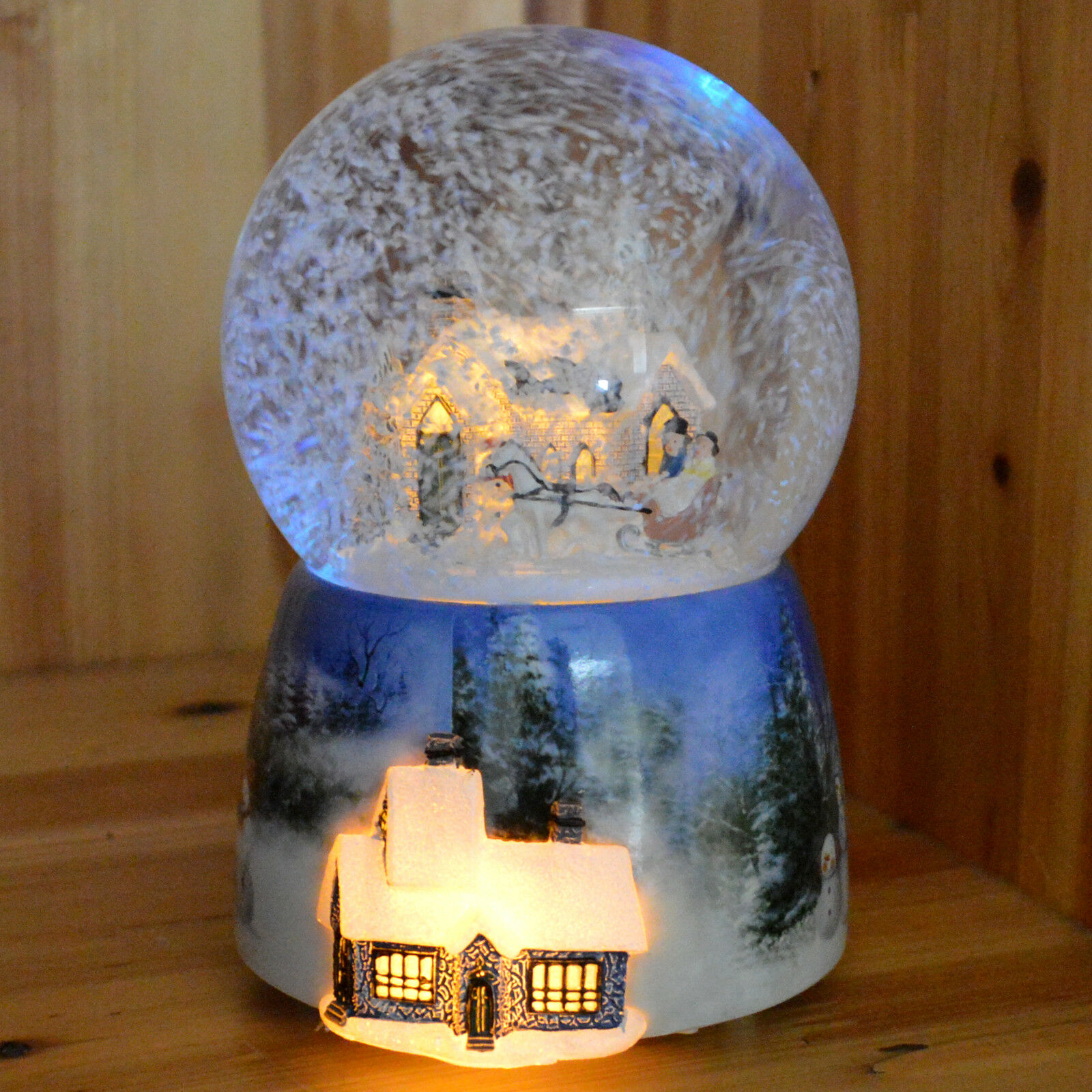 Musical Christmas Snow Globes Glitterdome Xmas Crystal Ball Led Globe Decoration