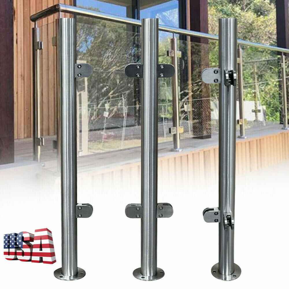 High Glass 110cm Balustrade Post Railing Glazing Stainless Steel Handrail