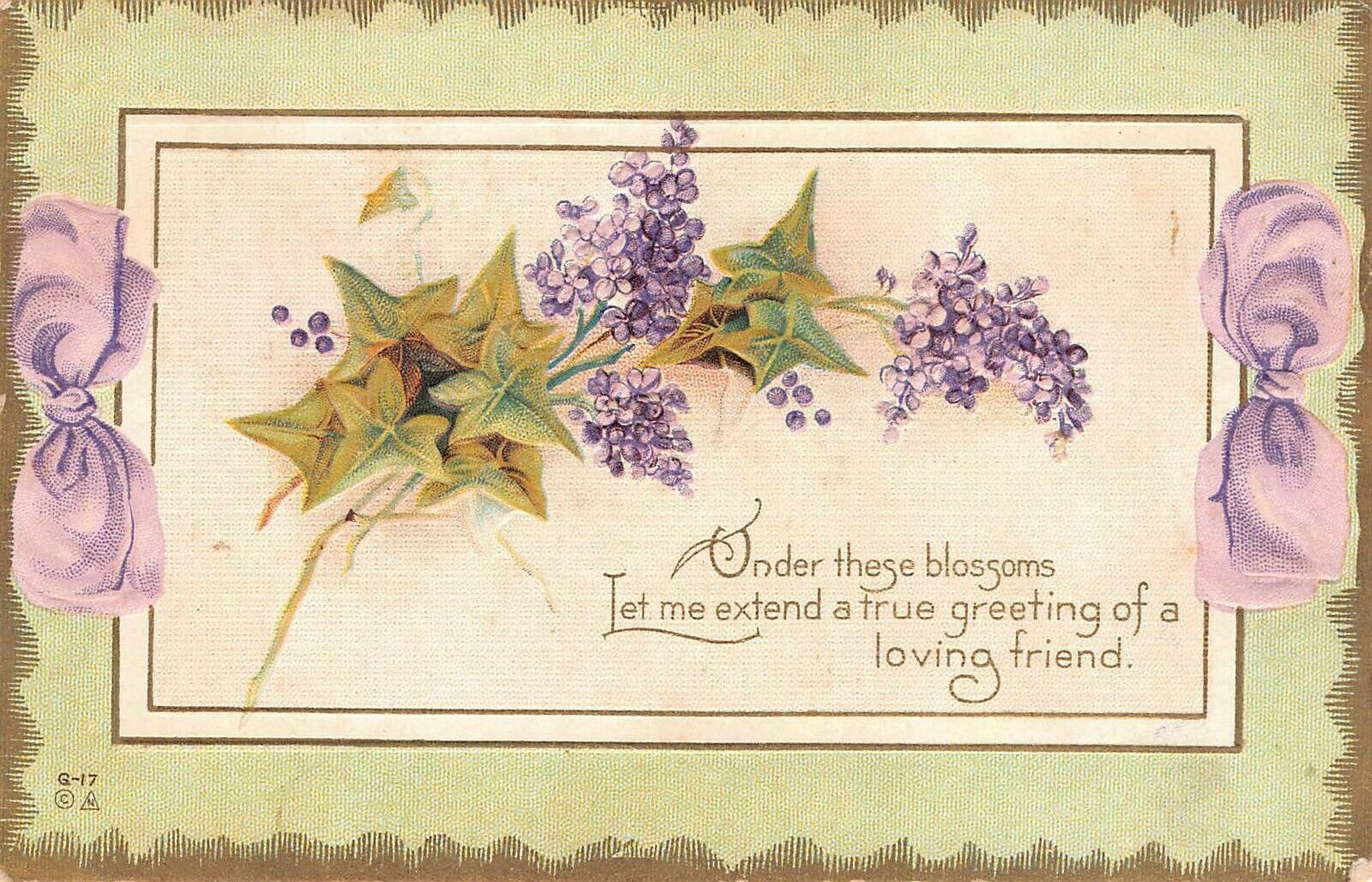 Antique Postcard  Early 1900's Embossed Flowers