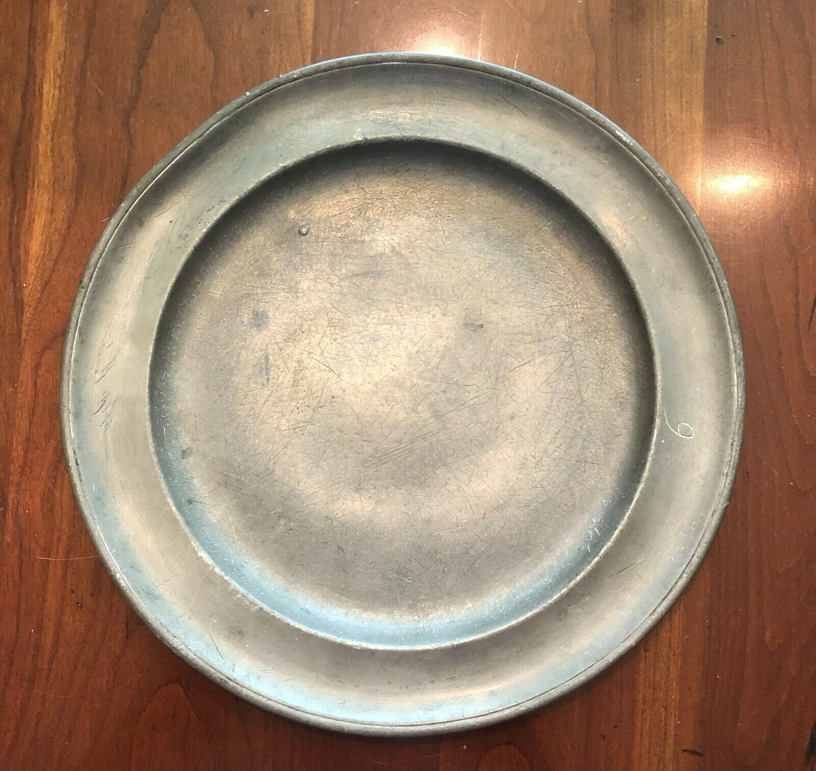 Antique Pewter Plate Marked "9"